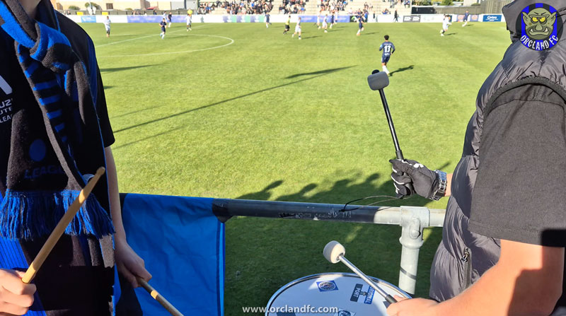 The Port Drums at Auckland City FC vs Auckland FC Reserves game - Orcland FC