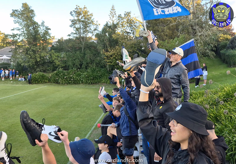 The Port Shoes Off Chant at Auckland City FC vs Auckland FC Reserves game