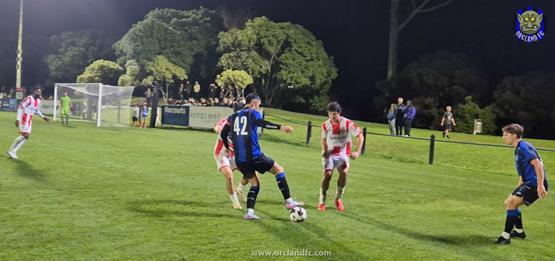 Everton O'Leary with the ball - Birkenhead United AFC vs. Auckland FC Reserves match for the NZ Northern League