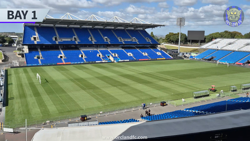 Pitch View from Bay 1 at Go Media Stadium, Auckland New Zealand - Orcland FC