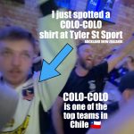 A Colo-Colo shirt seen at Tyler St Sport Bar in Auckland, New Zealand - Orcland FC
