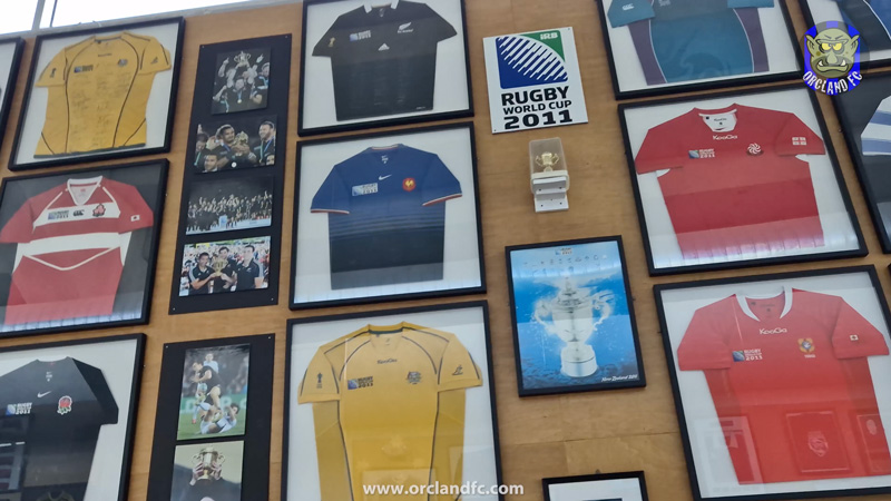 Rugby World Cup 2011 Team Shirts on display at Mount Smart Stadium, Auckland New Zealand