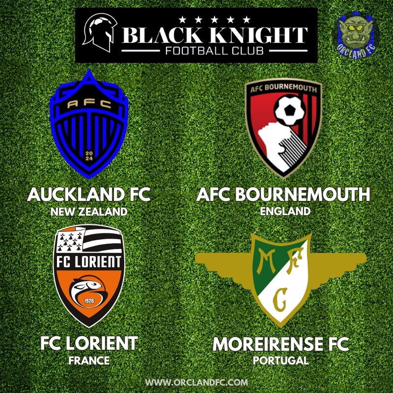 Black Knight Football Club Teams - Auckland FC, AFC Bournemouth, FC Lorient, Moreirense FC