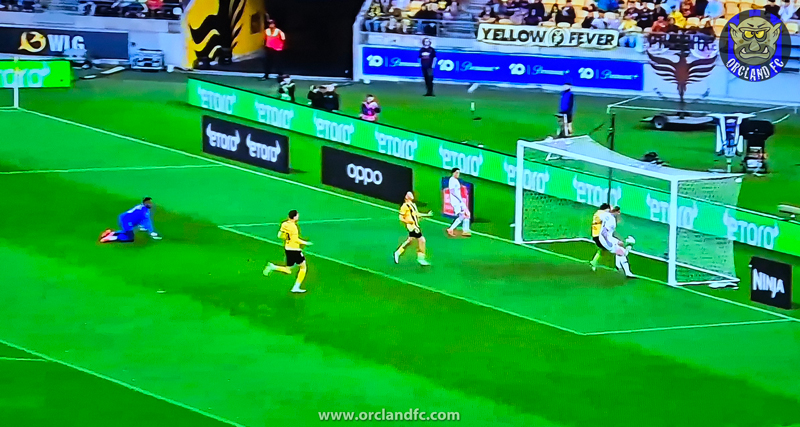 Sam Cosgrove getting the final touch for his goal in the Auckland FC vs. Wellington Phoenix match - November 2025 | Orcland FC covering the A-League