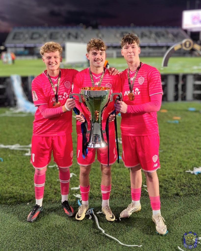 Auckland FC Goalkeepers with the OFC Pro League Trophy - OFC Pro League Champion 2026 - Orcland FC