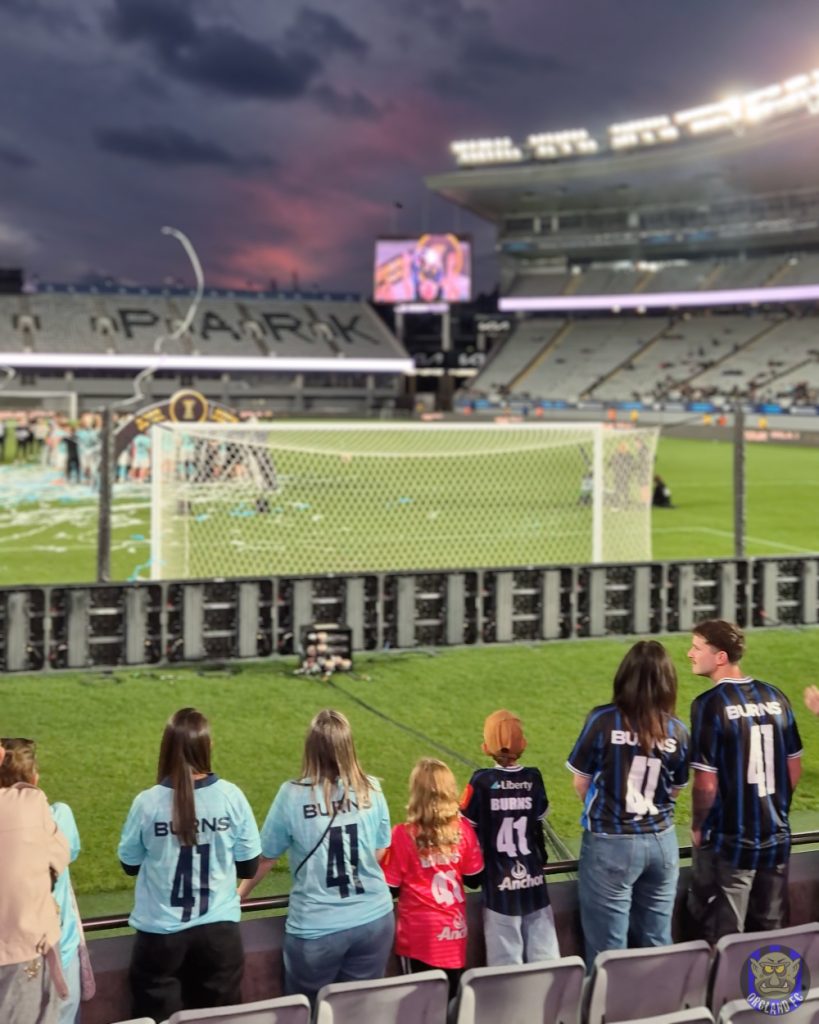 Aston Burns' Family watching the celebration - Auckland FC OFC Pro League Champion 2026