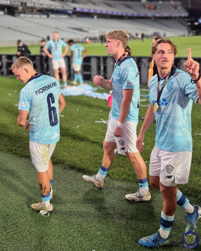 Daniel Normann, Kian Donkers, Ronan Wynne - Auckland FC OFC Pro League Champion 2026