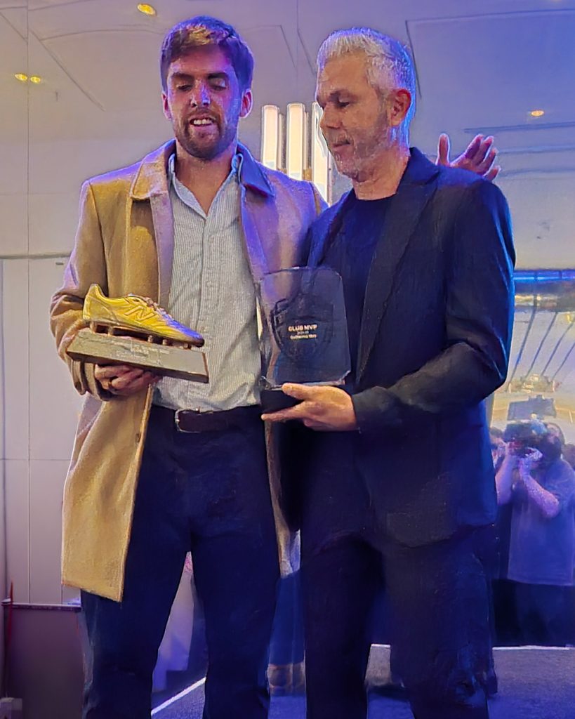 Guillermo May Auckland FC MVP 2025 with Head Coach Steve Corica - Orcland FC