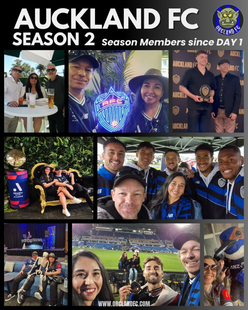 Auckland FC Content Creators, Rob and Ange from Orcland FC have been season members of Auckland FC since day 1. This was Season 2 of Auckland FC.