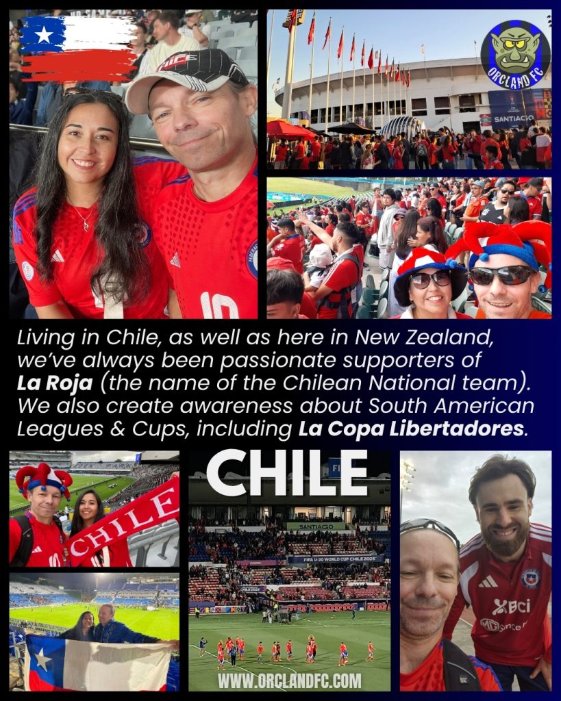 Orcland FC - LA ROJA Supporters in New Zealand. Living in Chile, as well as here in New Zealand, we’ve always been passionate supporters of La Roja (the name of the Chilean National team). We also create awareness about South American Leagues and Cups, including La Copa Libertadores.