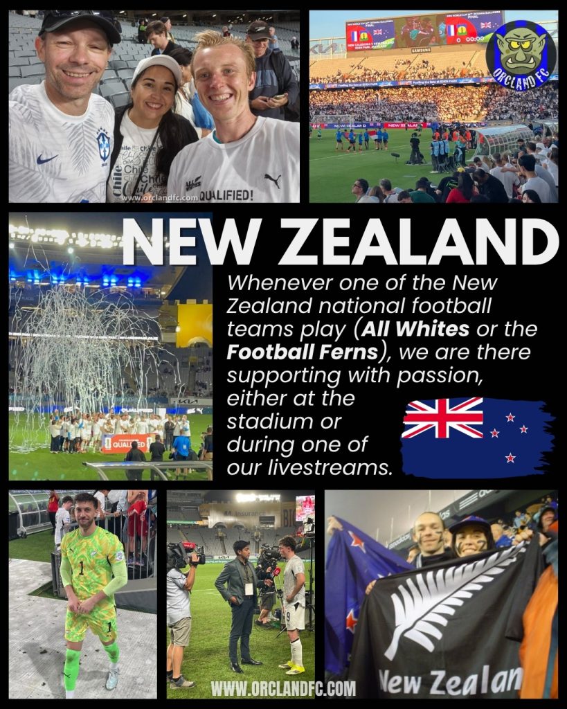 New Zealand National Football Team Content Creators - Orcland FC. Whenever one of the New Zealand national football teams play (All Whites or the Football Ferns), we are there supporting with passion, either at the stadium or during one of our livestreams.