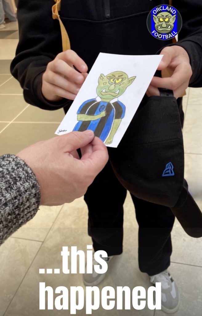 We were given a cool drawing of El Orco - Orcland Football